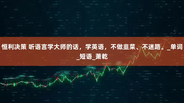 恒利决策 听语言学大师的话，学英语，不做韭菜、不迷路。_单词_短语_萧乾